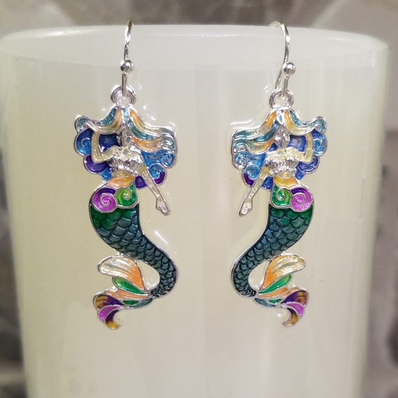 Jewelry - Fashion Mermaid Pierced Earrin silver multi color